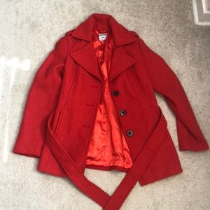 Old Navy Bright Red Pea Coat